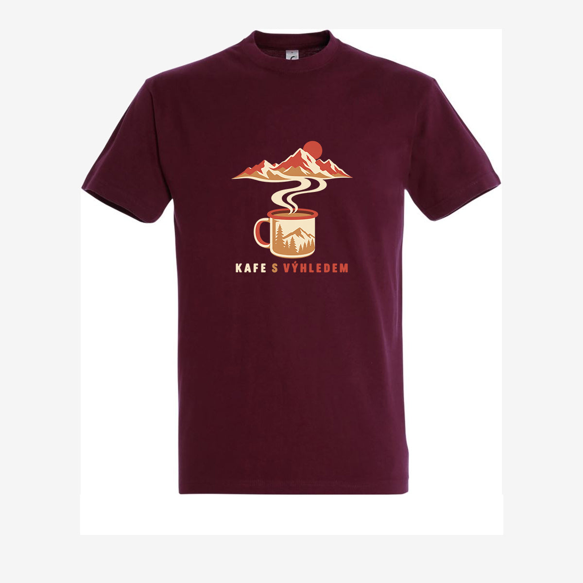 Kafe s výhledem - burgundy