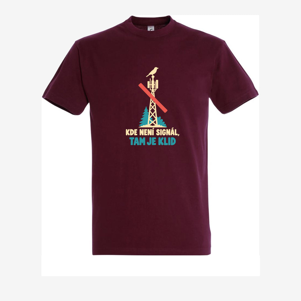 Kde není signál, tam je klid, Burgundy pánské triko