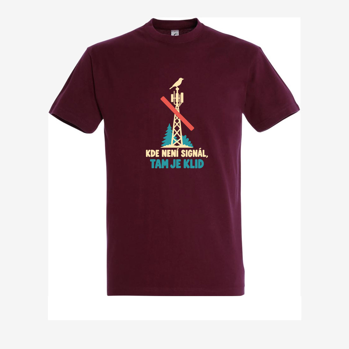 Kde není signál, tam je klid, Burgundy pánské triko
