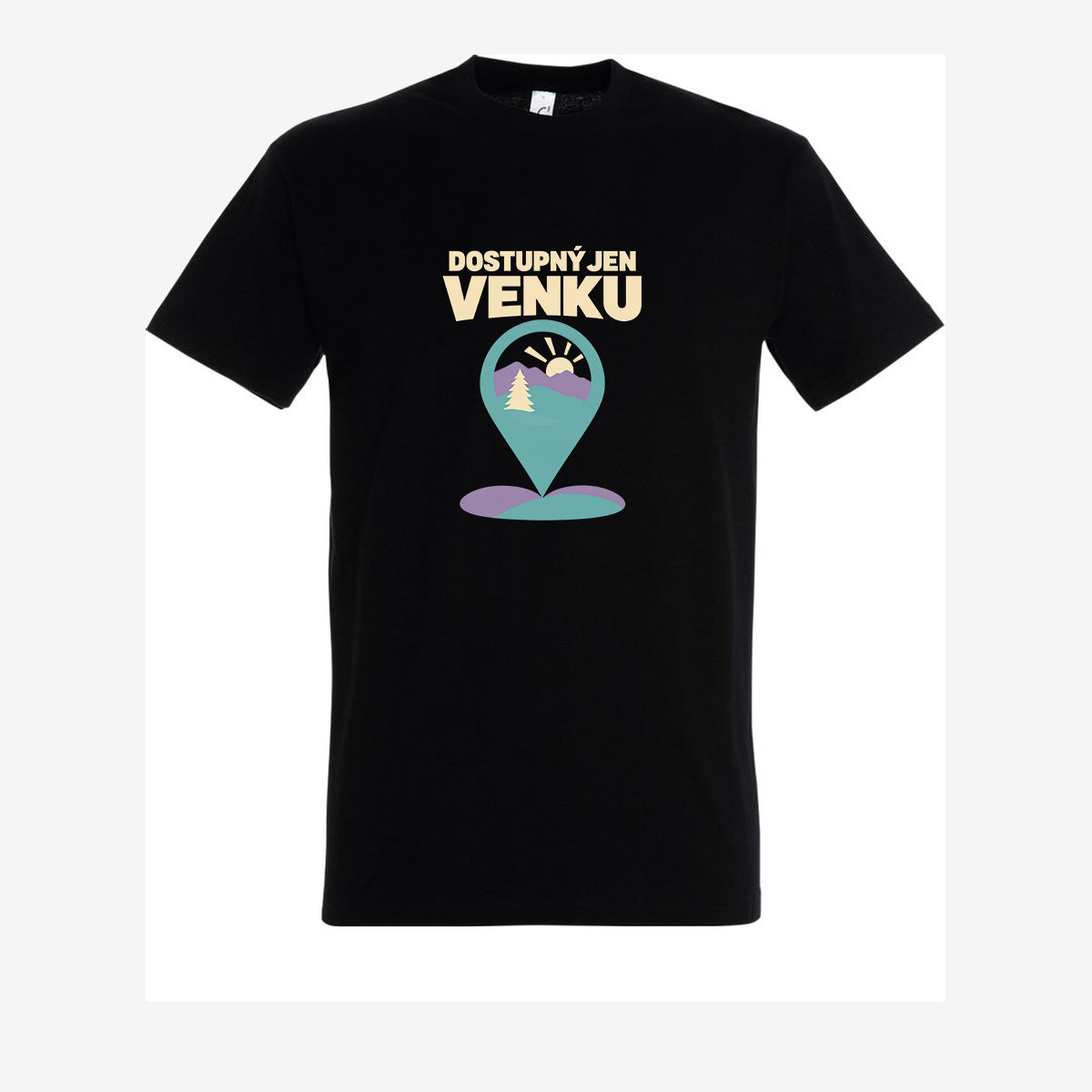 Dostupný jen venku, pánské triko - Černá