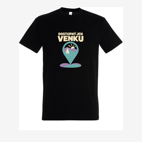 Dostupný jen venku, pánské triko - Černá