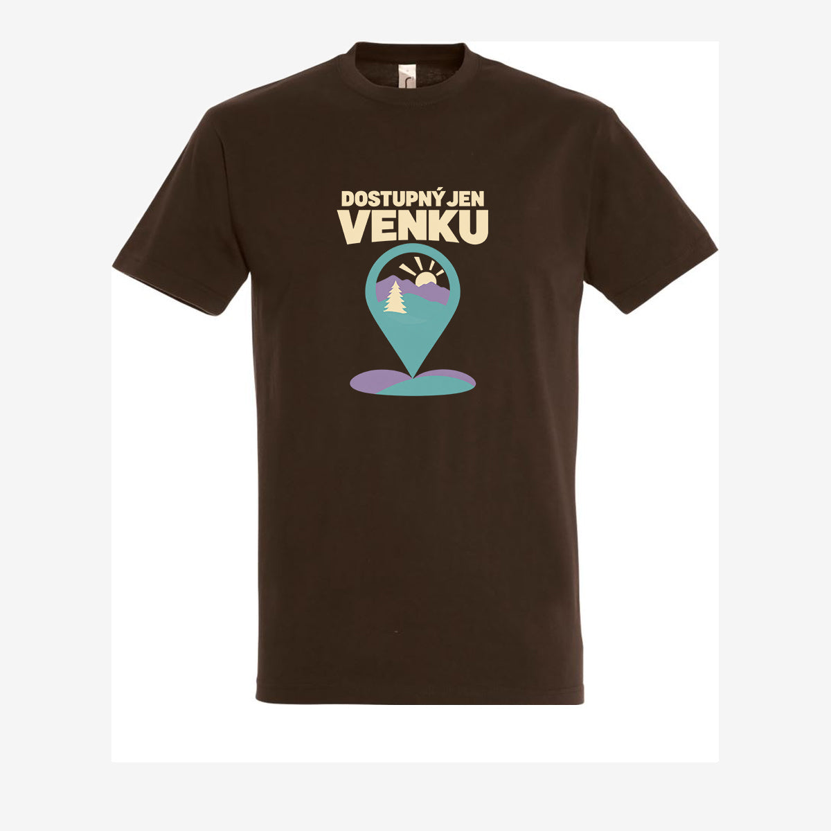 Dostupný jen venku, pánské triko - Čokoládová