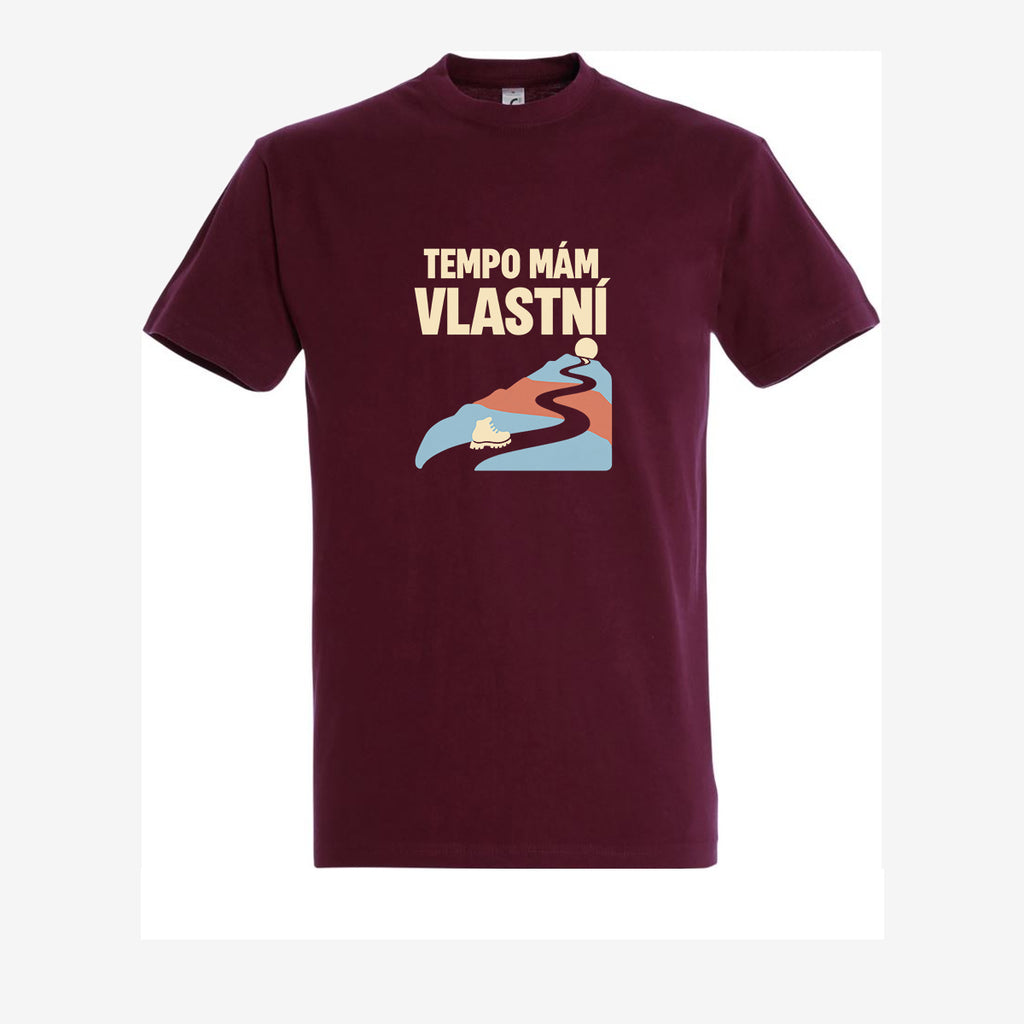 Tempo mám vlastní, pánské triko - Vínová