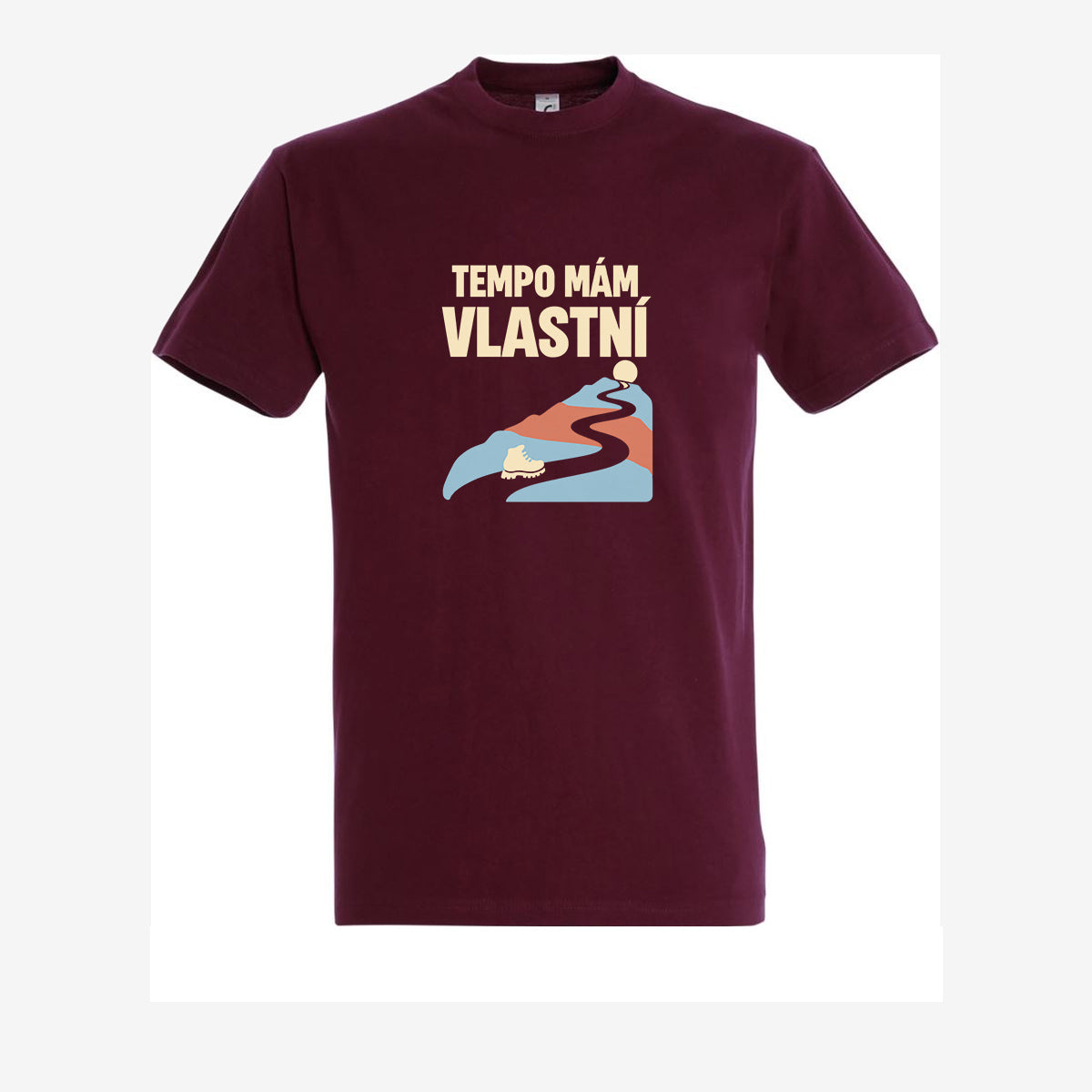 Tempo mám vlastní, pánské triko - Vínová