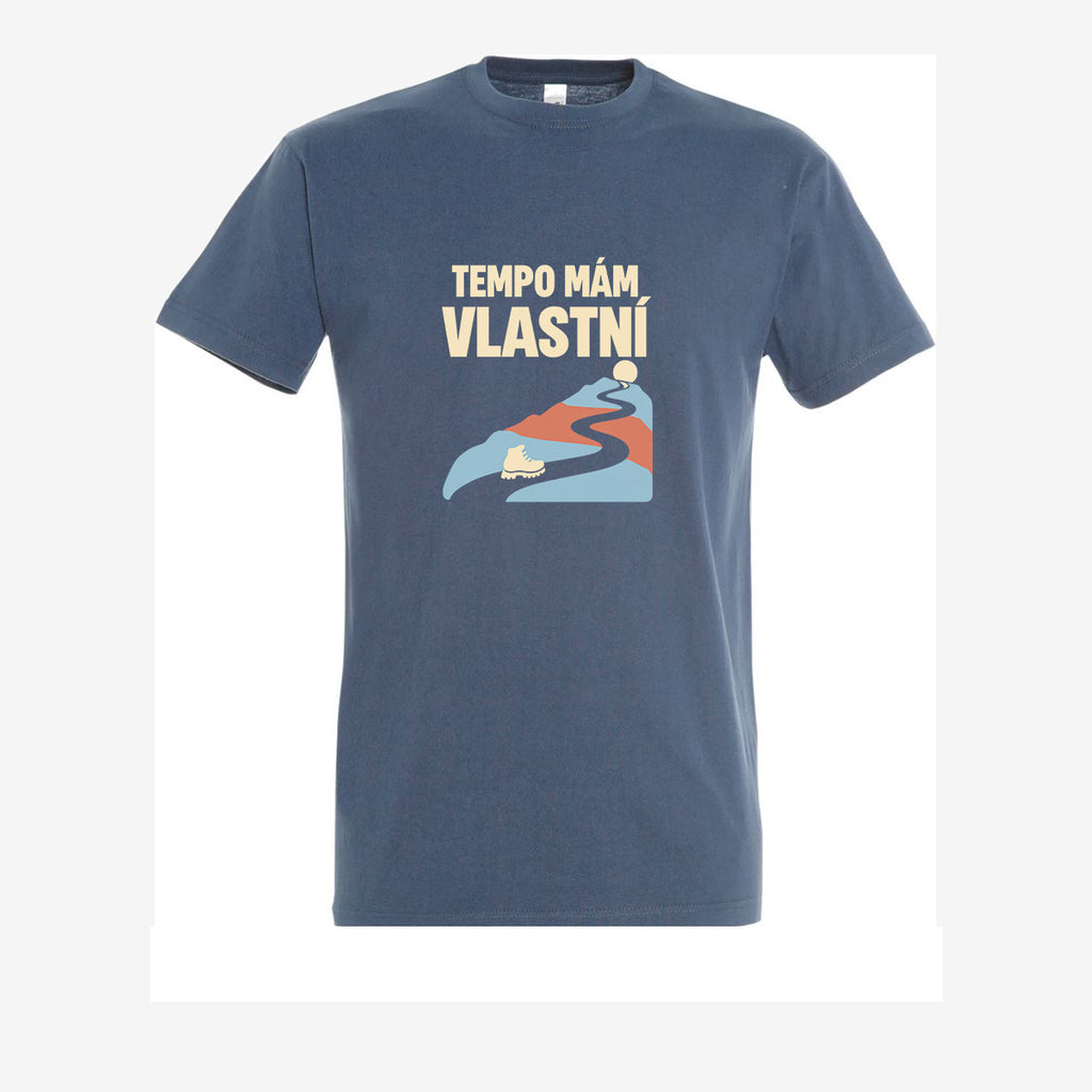 Tempo mám vlastní, pánské triko - Džínová