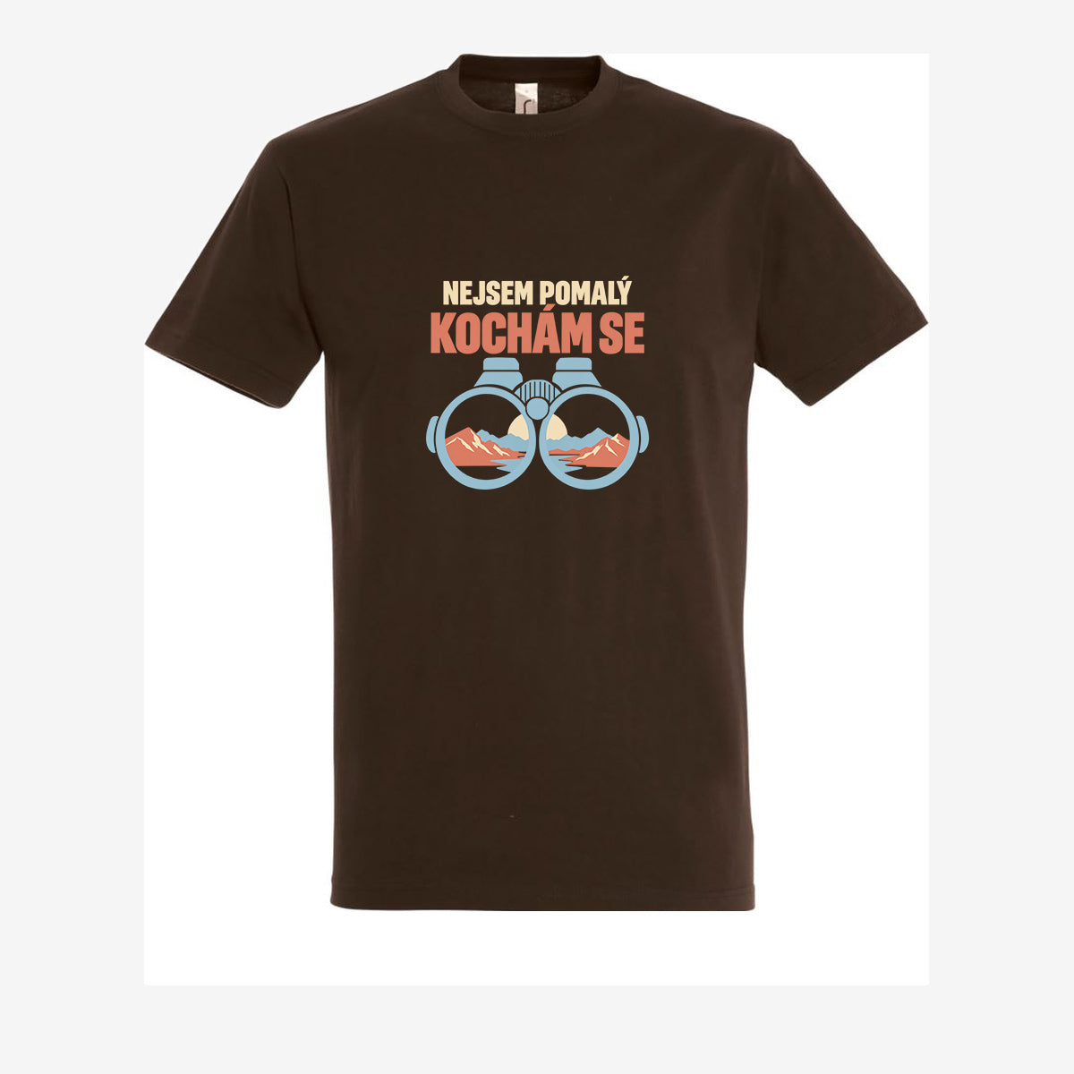 Nejsem pomalý, kochám se, pánské triko - Čokoládová