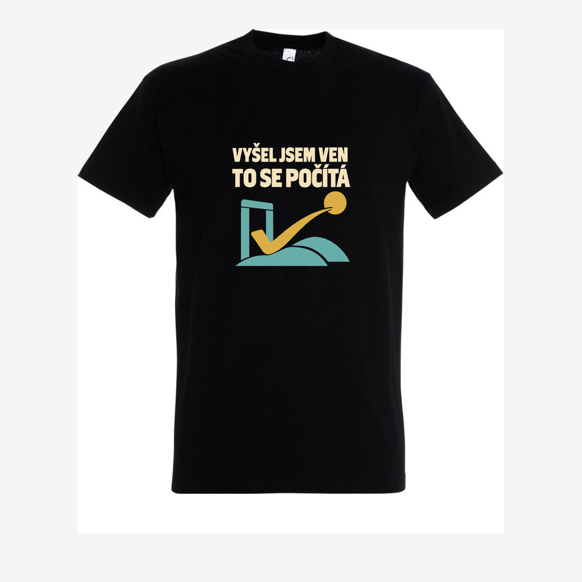Vyšel jsem ven, to se počítá, pánské triko - Černá