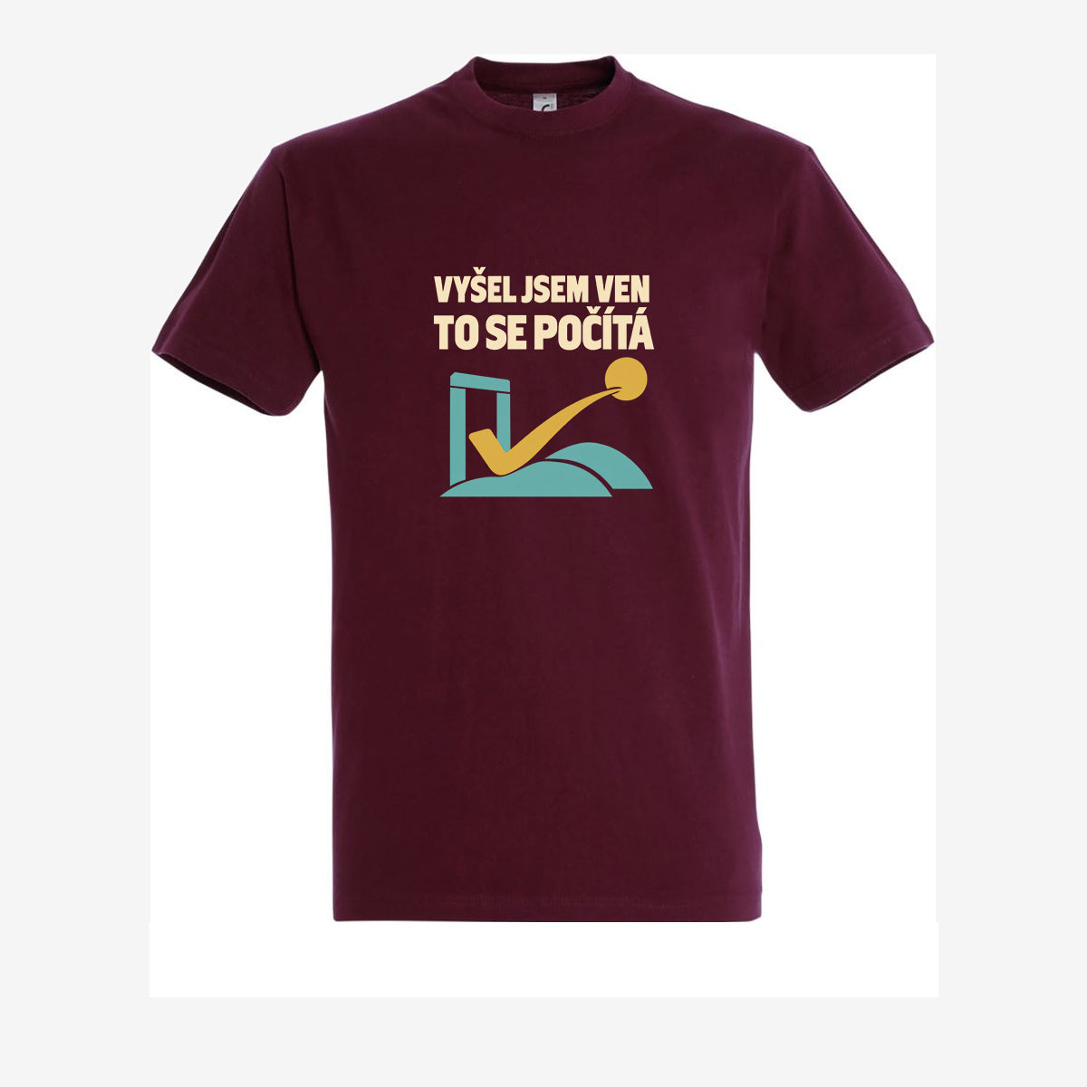 Vyšel jsem ven, to se počítá, pánské triko - Vínová