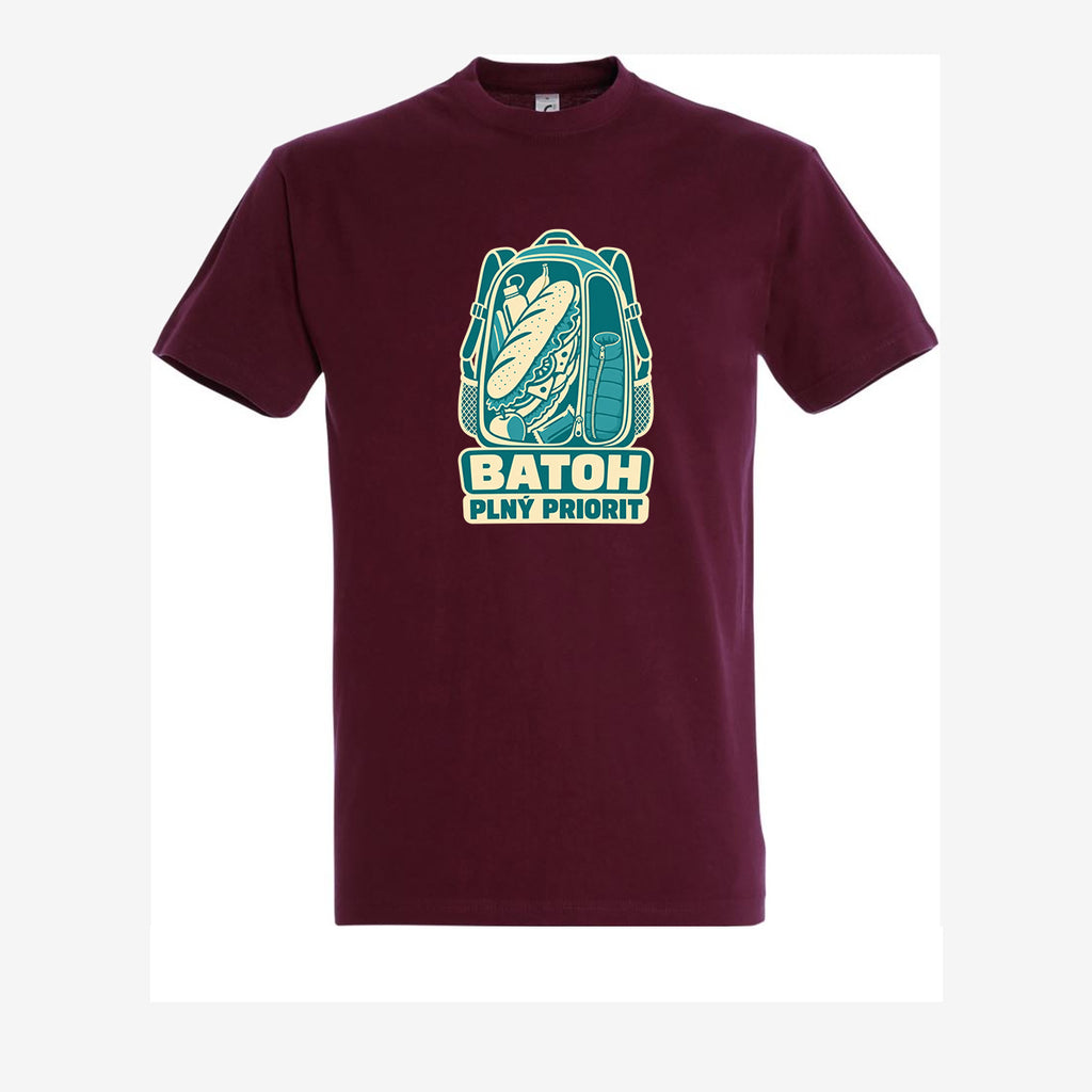 Batoh plný priorit, Burgundy pánské triko
