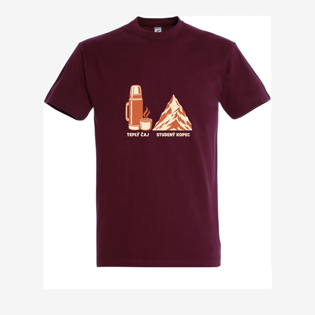 Teplý čaj, studený kopec, Burgundy pánské triko