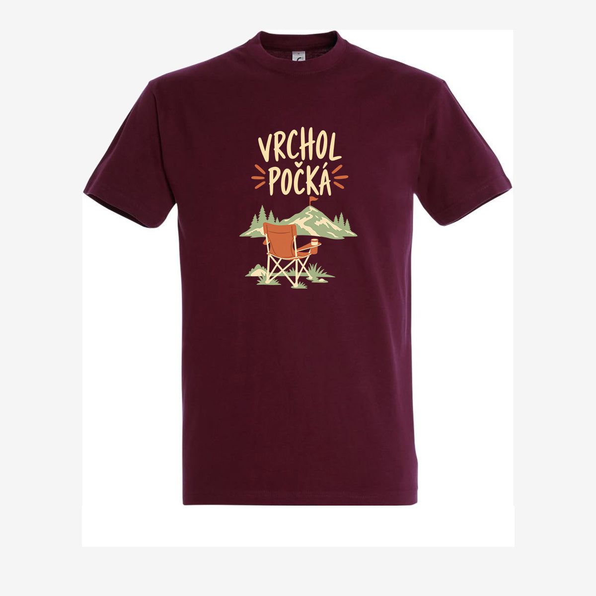 Vrchol počká, Burgundy pánské triko