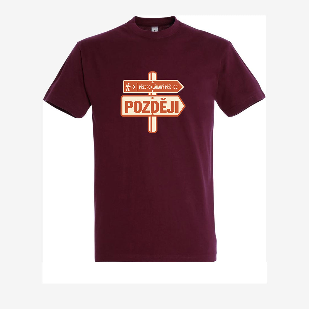 Později, pánské triko - burgundy