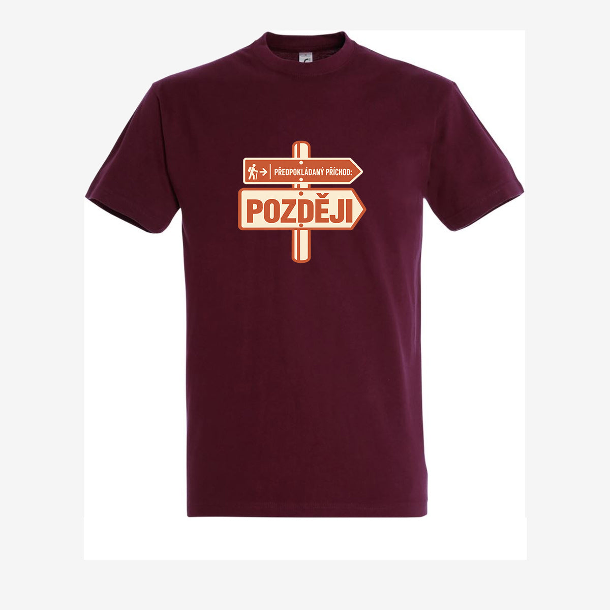 Později, pánské triko - burgundy