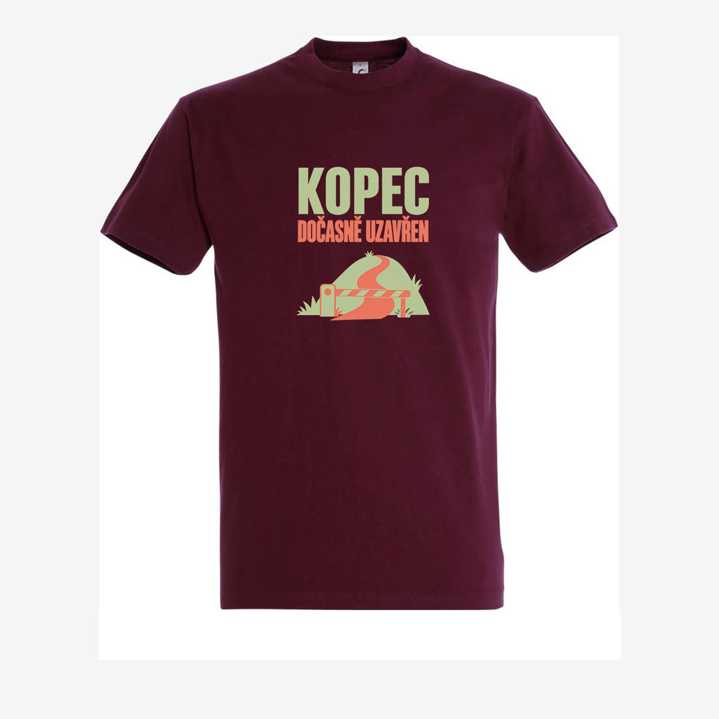 Kopec dočasně uzavřen, pánské triko - burgundy