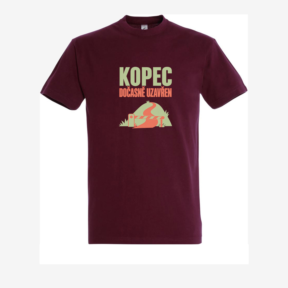 Kopec dočasně uzavřen, pánské triko - burgundy